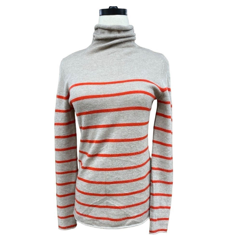 Halogen Wool Cashmere Rolled Hem Striped Sweater Size Small